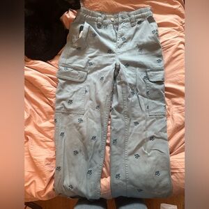 Blue mushroom baggy pants
